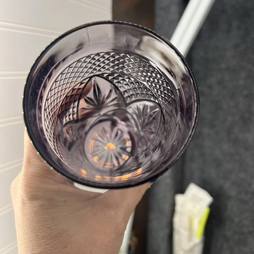 Luminarc Durand Antique Amethyst Purple Glass 15oz Tumblers Set Of 4 Box